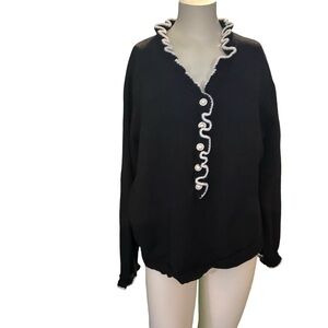 Source Unknown Black Sweater with White Trim